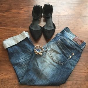 EXPRESS BOYFRIEND CROPPED PANTS